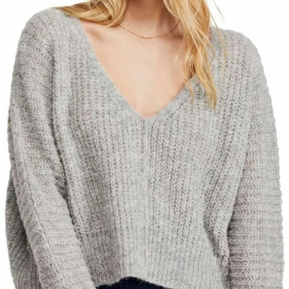 Free People Grey Moonbeam Sweater Gray
